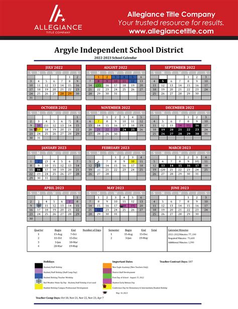 Argyle Isd 2023 Calendar